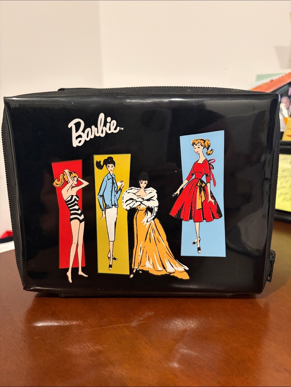 Barbie Black Cosmetic Bag with Retro Fashion Panels